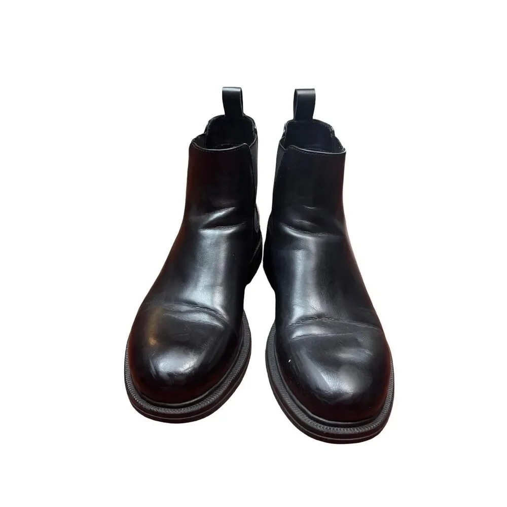 Zara Black Leather Chelsea Boots